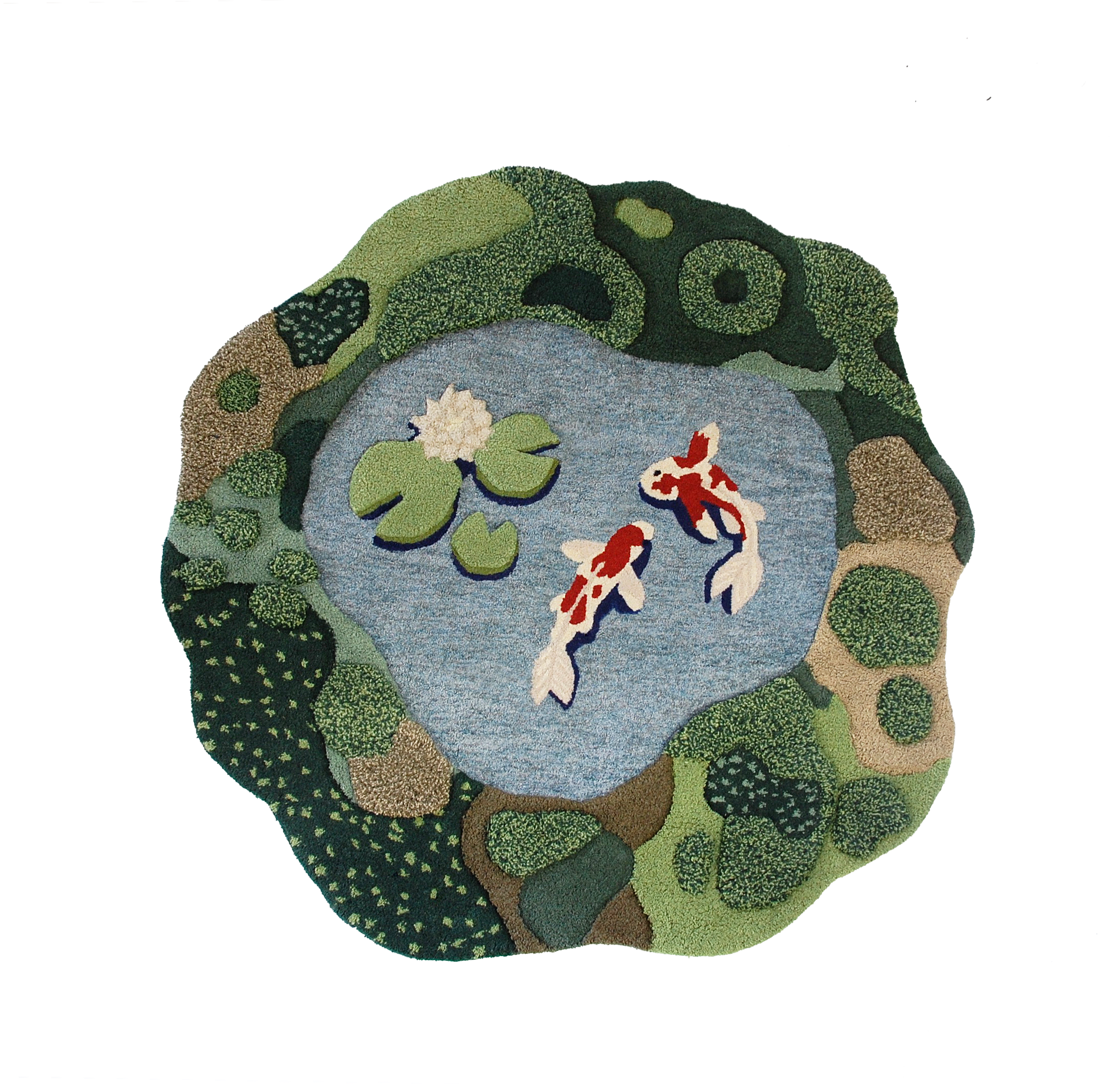 Red Koi Rug Landscape Koi Pond Rug – rugsbytrin